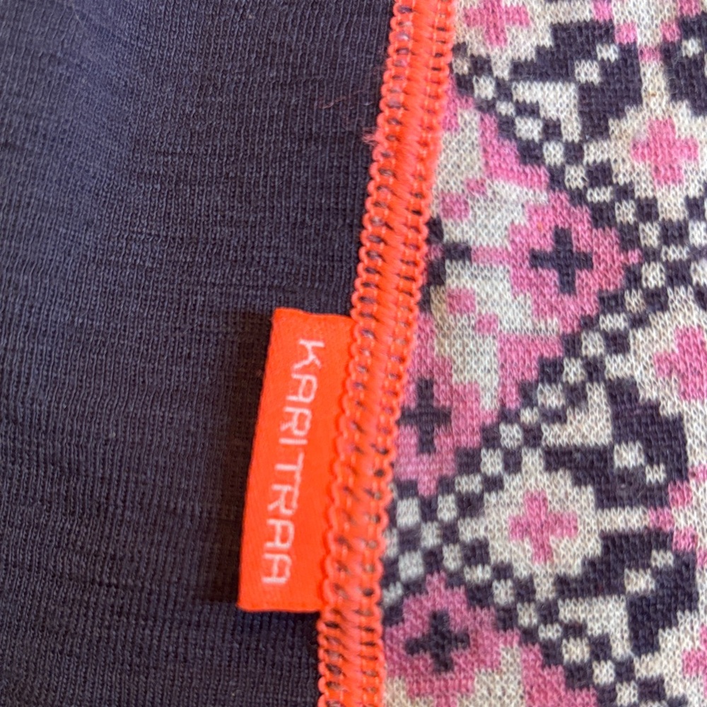 Kari Traa Pink and Black Wool Patterned Half-Zip Hoodie - Picture 10 of 10
